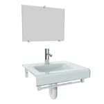 Kit Gabinete Vidro 2068 Mármore Branco 42X38 2400 - VB CRISTAIS