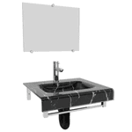 Kit Gabinete Vidro 2068 Mármore Preto 42X38 2402 - VB CRISTAIS 