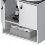 Gabinete Banheiro Em Aço Baru Branco 60 - COZIMAX