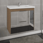 Gabinete Banheiro MDF Bromélia Amêndoa 59cm - MGM