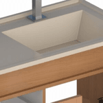 Kit Gabinete Banheiro MDF Camomila 60 Jequitibá / Areia - COZIMAX