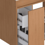 Kit Gabinete Banheiro MDF Camomila 60 Jequitibá / Areia - COZIMAX