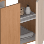 Kit Gabinete Banheiro MDF Camomila 60 Jequitibá / Areia - COZIMAX