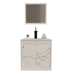 Kit Gabinete De Banheiro Canis Branco/Marmorizado 37cm - CEROCHA