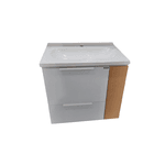Gabinete Banheiro MDF Cosmos 60 Branco Com Jequitibá - COZIMAX