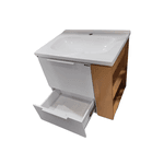 Gabinete Banheiro MDF Cosmos 60 Branco Com Jequitibá - COZIMAX