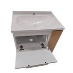 Gabinete Banheiro MDF Cosmos 60 Branco Com Jequitibá - COZIMAX