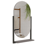 Kit Gabinete + Espelho Banheiro MDF Frisê Titanium 60cm - MGM