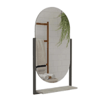 Kit Gabinete + Espelho Banheiro MDF Vitta Cimento 60cm - MGM