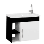Kit Gabinete Banheiro Turim Suspenso Preto C/2 Nichos 55,5 - A. J. RORATO