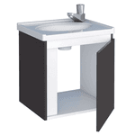 Kit Gabinete de Banheiro Onix Suspenso Preto - COZIMAX