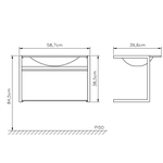 Lavabo Inox Incolor 58,5 cm 948 - CRIS METAL