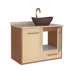 Gabinete Banheiro MDF Petúnia 80 Jequitibá / Areia - COZIMAX