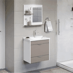 Kit Gabinete Banheiro MDF Roma 55,4 GIinduia (CINZA) - A.J. RORATO