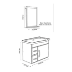 Kit Gabinete Banheiro MDF Siena Preto Suspenso 55,5 - A.J. RORATO