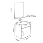Kit Gabinete Banheiro MDF Siena Branco Suspenso 39 - A.J. RORATO