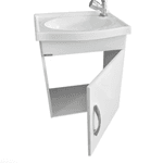 Kit Gabinete Banheiro MDF Siena Branco Suspenso 39 - A.J. RORATO