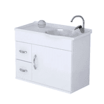 Kit Gabinete Banheiro MDF Siena Branco Suspenso 55,5 - A.J. RORATO