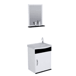 Kit Gabinete Banheiro MDF Siena Preto Suspenso 39 - A.J. RORATO
