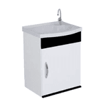 Kit Gabinete Banheiro MDF Siena Preto Suspenso 39 - A.J. RORATO