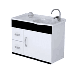 Kit Gabinete Banheiro MDF Siena Preto Suspenso 55,5 - A.J. RORATO
