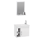 Kit Gabinete Banheiro Turim Suspenso Branco C/2 Nichos 55,5 - A. J. RORATO