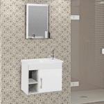 Kit Gabinete Banheiro Turim Suspenso Branco C/2 Nichos 55,5 - A. J. RORATO