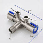 Registro Duplo 1/2'' De Inox Com Duas Saídas