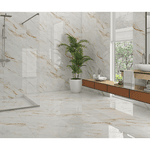 Piso Retificado Polido Calacata 66x66 A-LB 2.18m² - FORMIGRES PREMIUM