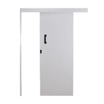 Porta de Correr Madeira Branca Batente Aço Reversível 215x80 - MGM