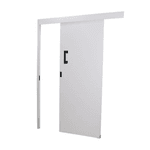 Porta de Correr Madeira Branca Batente Aço Reversível 215x80 - MGM