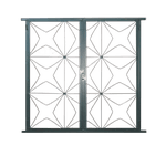 Janela Ferro Cinza Estrela Abrir 2 Divisões 100x100cm 005