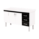 Gabinete de Cozinha Tóquio Preto 144,2 cm - A. J. RORATO