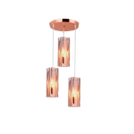 Pendente Mirage Zb Cobre P/ 3 Lampadas E27 28x27