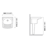 Tanque Com Coluna Cinza Claro 50x50 - ICASA