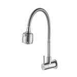 Torneira Cozinha Inox Escovado Parede Gourmet 1/4V - DOAN