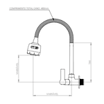 Torneira Cozinha Parede Alta 3268 1/4V C62 Gourmet Soft 5910 - LEÃO METAIS