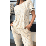 Pijama Viscose Canelada Corações