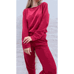 Conjunto Comfy Plush Cotelê Cereja