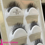 Cilios postiços 3D E14 cartela com 5 pares 