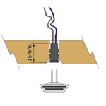 Ponto Led em inox 12V Redondo 1,4W 