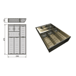 Organizador Aço Inox 475x290x64 7 Recipiente 