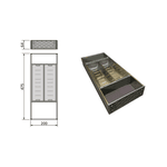 Organizador inox 200x475mmx64 2 Recipiente 