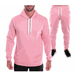 Conjunto Moletom Masculino Liso Blusa e Calça Rosa