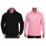 Kit Moletom Masculino 2 Blusas Lisas Preto e Rosa Claro