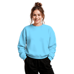 Blusa Moletom Careca Lisa Premium Slim Algodão Mácio Azul Bebe