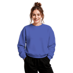 Blusa Moletom Careca Lisa Premium Slim Algodão Mácio Azul Royal