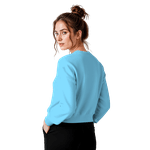 Blusa Moletom Careca Lisa Premium Slim Algodão Mácio Azul Bebe