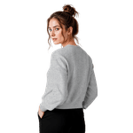 Blusa Moletom Careca Lisa Premium Slim Algodão Mácio Cinza