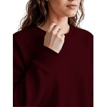 Blusa Moletom Careca Lisa Premium Slim Algodão Mácio Bordo